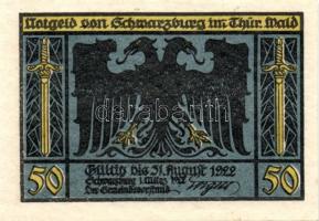 Német Birodalom/Weimari Köztársaság Schwarzburg 1922. 25Pf (2x) + 50Pf (5x)7klf, teljes sor T:I