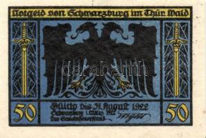 Német Birodalom/Weimari Köztársaság Schwarzburg 1922. 25Pf (2x) + 50Pf (5x)7klf, teljes sor T:I