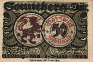 Német Birodalom/Weimari Köztársaság Sonneberg 1921. 50Pf (6x) 6klf, teljes sor T:I