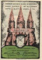 Német Birodalom/Weimari Köztársaság Altona 1921. 20Pf + 30Pf + 40Pf + 60Pf + 70Pf + 80Pf összesen:6k...