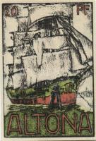 Német Birodalom/Weimari Köztársaság Altona 1921. 20Pf + 30Pf + 40Pf + 60Pf + 70Pf + 80Pf összesen:6k...