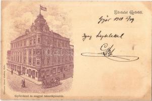 1901 Győr, Városi és megyei takarékpénztár. Nitsmann József kiadása