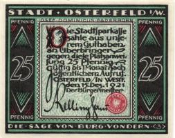 Német Birodalom/Weimari Köztársaság Osterfeld 1921. 25Pf (3x) + 50Pf (3x) + 75Pf (3x)összesen:10klf,...
