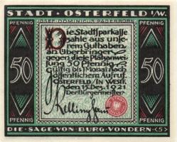 Német Birodalom/Weimari Köztársaság Osterfeld 1921. 25Pf (3x) + 50Pf (3x) + 75Pf (3x)összesen:10klf,...