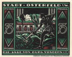 Német Birodalom/Weimari Köztársaság Osterfeld 1921. 25Pf (3x) + 50Pf (3x) + 75Pf (3x)összesen:10klf,...