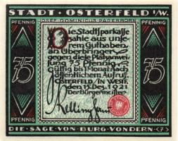 Német Birodalom/Weimari Köztársaság Osterfeld 1921. 25Pf (3x) + 50Pf (3x) + 75Pf (3x)összesen:10klf,...