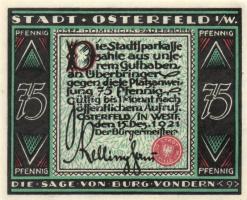 Német Birodalom/Weimari Köztársaság Osterfeld 1921. 25Pf (3x) + 50Pf (3x) + 75Pf (3x)összesen:10klf,...