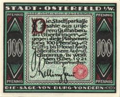 Német Birodalom/Weimari Köztársaság Osterfeld 1921. 25Pf (3x) + 50Pf (3x) + 75Pf (3x)összesen:10klf,...