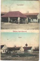 1911 Győrújfalu, Győr-Újfalu; Németh Lajos Nagyvendéglője, Fő tér, harang (kis szakadás / small tear)