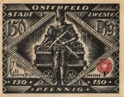 Német Birodalom/Weimari Köztársaság Osterfeld 1921. 50Pf (2x) + 75Pf + 100Pf + 150Pf (2x) öszesen:6k...