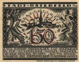 Német Birodalom/Weimari Köztársaság Osterfeld 1921. 50Pf (2x) + 75Pf + 100Pf + 150Pf (2x) öszesen:6k...