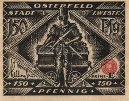 Német Birodalom/Weimari Köztársaság Osterfeld 1921. 50Pf (2x) + 75Pf + 100Pf + 150Pf (2x) öszesen:6k...