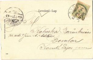 1906 Győr, Széchenyi tér, Győri Első Temetkezési Intézet, üzletek. Kiadja Rőszler Károly. Art Nouvea...