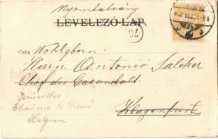 1902 Győr, Pósch Nándor vendéglője és arcképe. Czuczor Gergely utca 10. Art Nouveau, Újévi üdvözlet ...