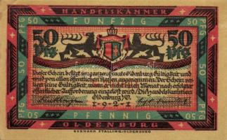 Német Birodalom/Weimari Köztársaság Oldenburg 1921. 50Pf (6x) 6klf, teljes sor T:I