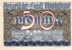 Német Birodalom/Weimari Köztársaság Montabaur 1920. 10Pf + 25Pf + 50Pf 3klf, teljes sor T:I
