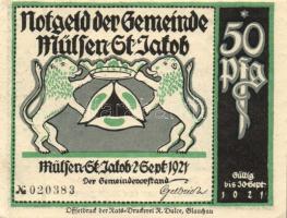 Német Birodalom/Weimari Köztársaság Mülsen-St.Jacob 1921. 50Pf (8x) 8klf, teljes sor T:I-