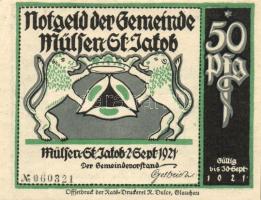 Német Birodalom/Weimari Köztársaság Mülsen-St.Jacob 1921. 50Pf (8x) 8klf, teljes sor T:I-