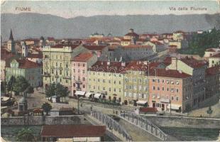 1908 Fiume, Rijeka; Via della Fiumara / street, bridge (EK)