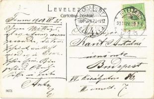 1908 Fiume, Rijeka; Via della Fiumara / street, bridge (EK)