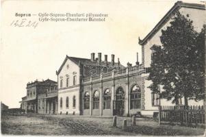 1924 Sopron, Győr-Sopron-Ebenfurti pályaudvar, vasútállomás. Blum Náthán és fia kiadása