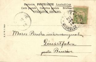 1902 Child as a K.u.K. post officer delivering letters to a lady. B.K.W.I. 723/4. s: E. Sch. + "...