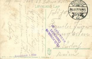 1915 Pozsony, Pressburg, Bratislava; Dunasor, kikötő, rakpart, vár, gőzhajók / Donaulände / port, qu...