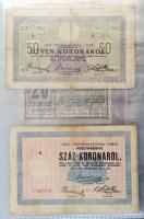 Vegyes 84db-os papír szükségpénz tétel, berakólapokon, közte hadifogoly tábor pénzek és megyeszékhel...