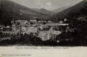 1906 Trencsénteplic, Trencianske Teplice; Panorama / látkép. Kiadja Wertheim Zsigmond / general view (EK)