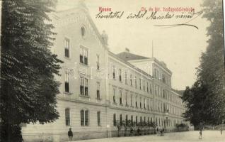 1910 Kassa, Kosice; Cs. és kir. hadapród iskola. Kiadja Varga Bertalan 122. / K.u.K. military cadet school - képeslapfüzetből / from postcard booklet