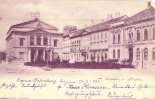 1900 Sopron, Színház, Színház kávéház. Kiadja Nathan Blum (EM)