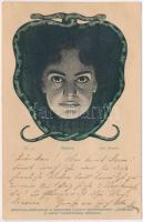1899 III. 25. Medusa. Künstler-Postkarten D. Münchner Illustr. Wochenschrift Jugend G. Hirths Kunstverlag, München s: Rud. Wünsch