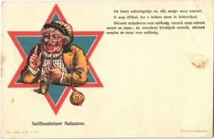 Seiffensteiner Salamon / Jewish vendor. Humorous Judaica art postcard. Athenaeum litho (EK)