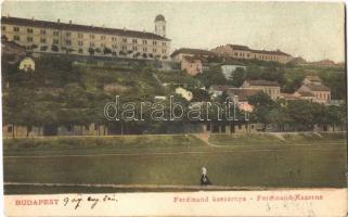 1907 Budapest I. Ferdinánd kaszárnya, laktanya. Kiadja Schwarcz J.