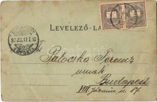 Kaposvár, pályaudvar, vasútállomás, Székely áruház, Takarékpénztár. Gerő Zsigmond kiadása, Art Nouve...