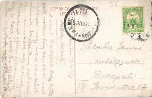 1916 Zimony, Semlin, Zemun; lerombolt ház az első világháborúban, katonák autóban / destroyed house ...