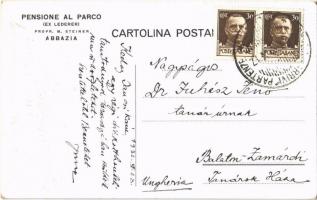 1932 Abbazia, Opatija; Pensione al Parco (Ex Lederer) / hotel with automobiles