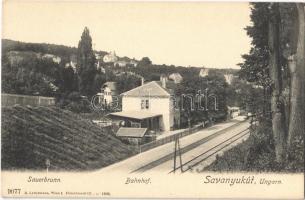 Savanyúkút, Sauerbrunn; vasútállomás / Bahnhof / railway station