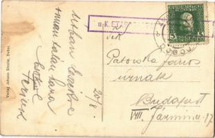 Doboj, street view with shops, castle (r)