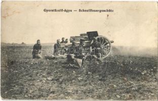 1914 Osztrák-magyar katonák gyorstüzelő ágyúval / Schnellfeuergeschütz / WWI K.u.K. military, sodliers with rapid fire cannon (EK)