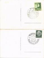 Unser Führer, Horthy Reichsverweser / Adolf Hitler, Horthy Miklós. kinyitható képeslap / folding car...