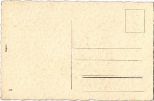 Boldog Újévet! Törpék pénztársával / New Year greeting art postcard with dwarfes (dwarves) and coins...