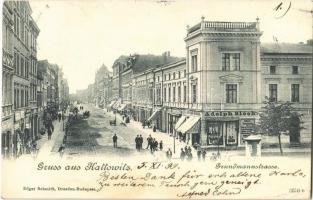 1899 Katowice, Kattowitz; Grundmannstrasse / street, shop of Adolp Bloch (EK)