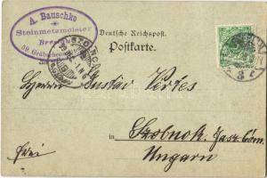 1899 Wroclaw, Breslau; Universität / university at night