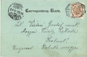 1899 Wien, Vienna, Bécs; Panorama mit k.k. Hof-Burgtheater / theatre at night