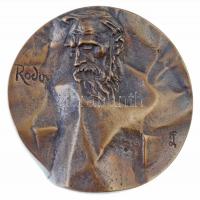Farkas Ferenc (1958- ) 2007. Rodin egyoldalas, öntött Br emlékérem, az ÉKE tagsági érme, peremen 3/35 sorszámmal, eredeti fa tokban (506g/80mm) T:1
