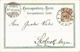 1898 Praha, Prag, Prague; Hradcany, Václavske námesti, Museum Král. Ceského, Staromestská radnice, C...