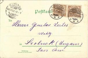 1900 Koblenz, Coblenz-Ehrenbreitstein, Lokomotive / locomotive litho (EK)