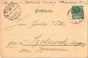 1899 Hamburg, Blankensee, Süllberg / lake, SS Prinzessin Heinrich. W. Hagelberg Dessin 2979. Emb. ho...