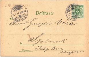 1898 Frankfurt, Hauptbahnhof, Inneres, Dom und Bartholomaus Kirche / railway station interior, dome ...